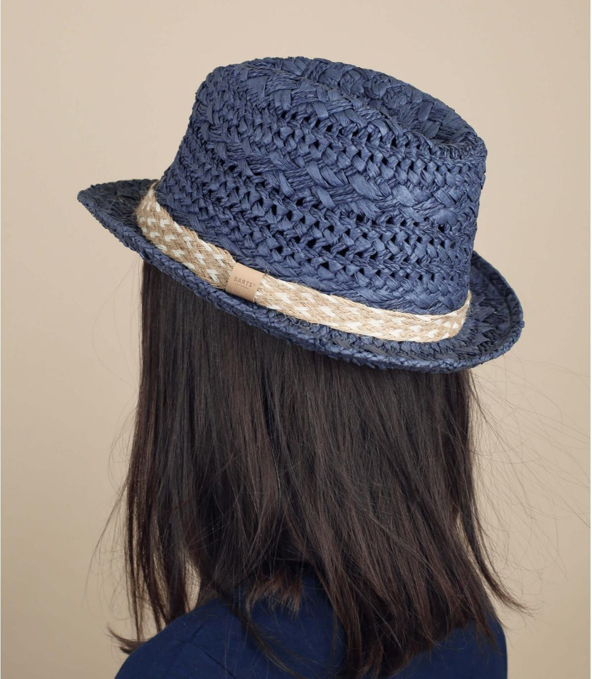 cappello trilby di paglia blu Bobizi navy cappello trilby di paglia blu Bobizi navy